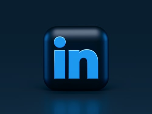 The LinkedIn logo to show the importance of social media as part of the warm calling process