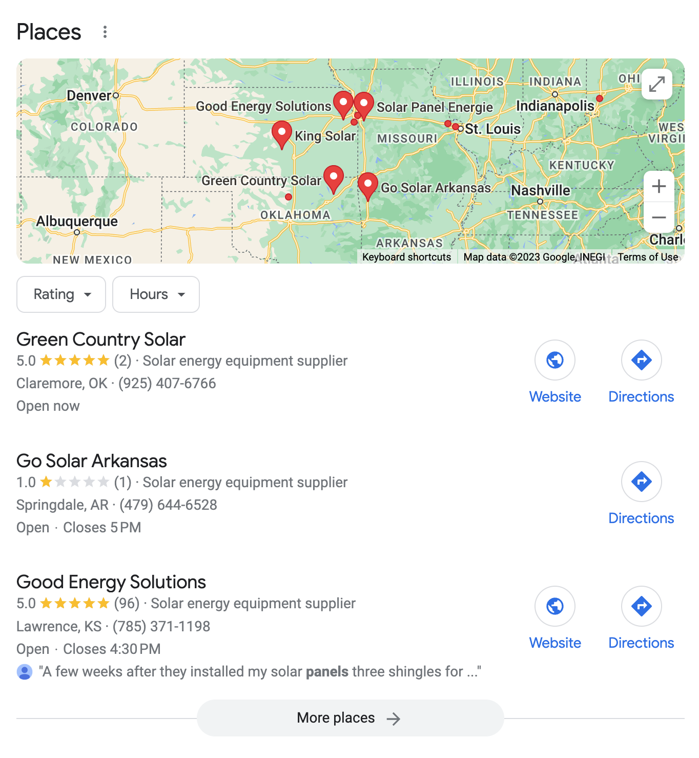 solar local listings